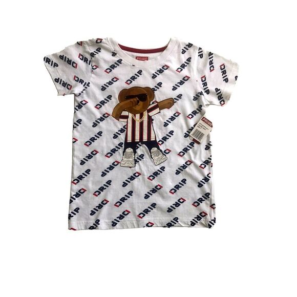 Prime Threads Drip Boys T-Shirt White/Size 7‎ - Picture 1 of 11